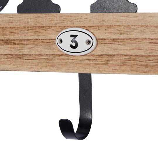 Brown Porcelain Farmhouse Wall Hook, 9" x 24" x 2"
